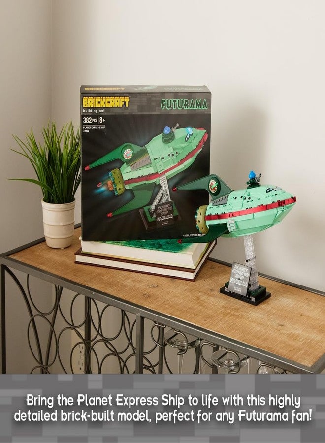 Brickcraft Futurama Planet Express Ship Brick Building Kit (382-Piece Set), Sci-Fi Collectible Display Model, Futuristic Toy Brick Set for Adults, Teens, and Fans of Animated TV - Image 3